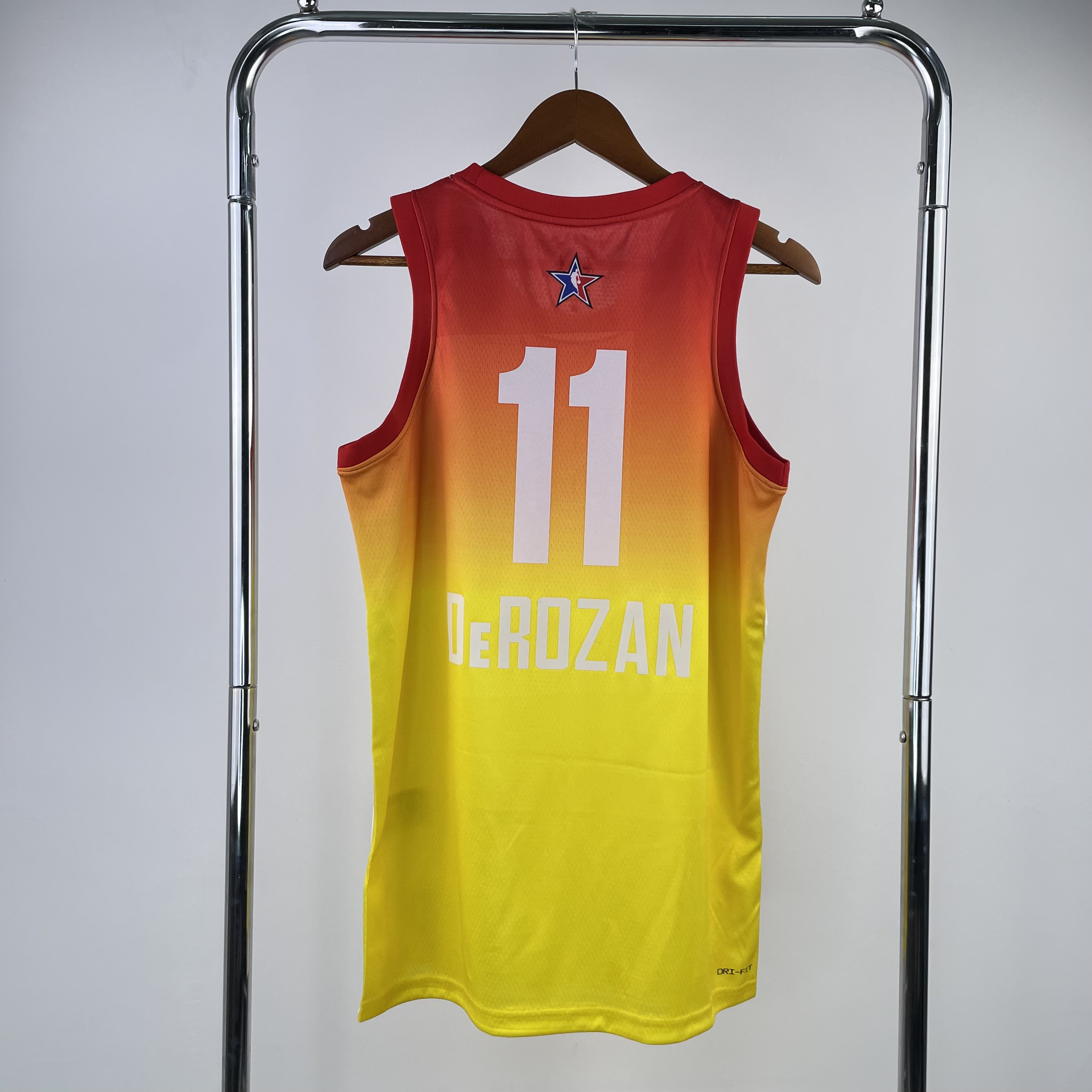Men Chicago Bulls #11 Derozan Yellow All Star Jordan style Seasons 2023 NBA Jersey->chicago bulls->NBA Jersey